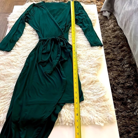 Beautiful “Want My Look” Green Wrap Dress Sz S😻🛍 Perfect 4 Date Night! 💕 - Picture 8 of 9